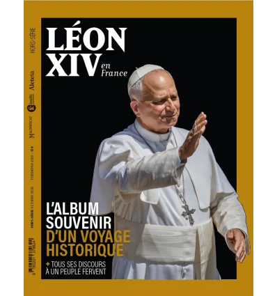 Couverture de l’album souvenir de la visite de Léon XIV en France